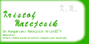 kristof matejcsik business card